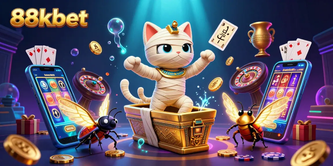 Experience thrilling wins with 88kbet in a vibrant 3D gaming scene featuring exotic characters and casino elements.