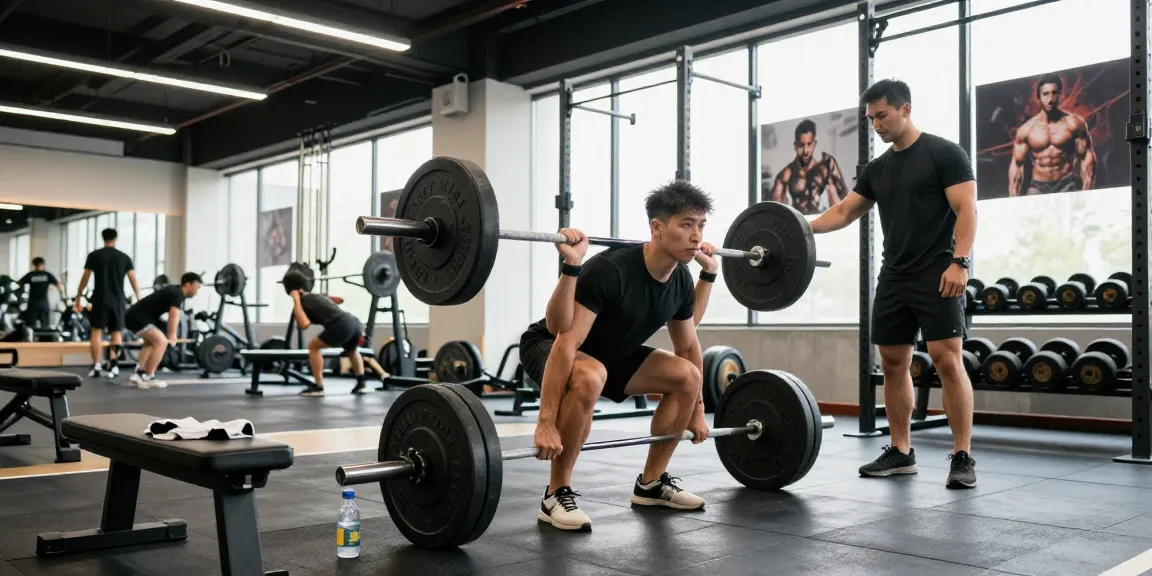 Prime Pharma Steroïden Winkel met sterke atleet die deadlifts uitvoert in moderne sportschool.