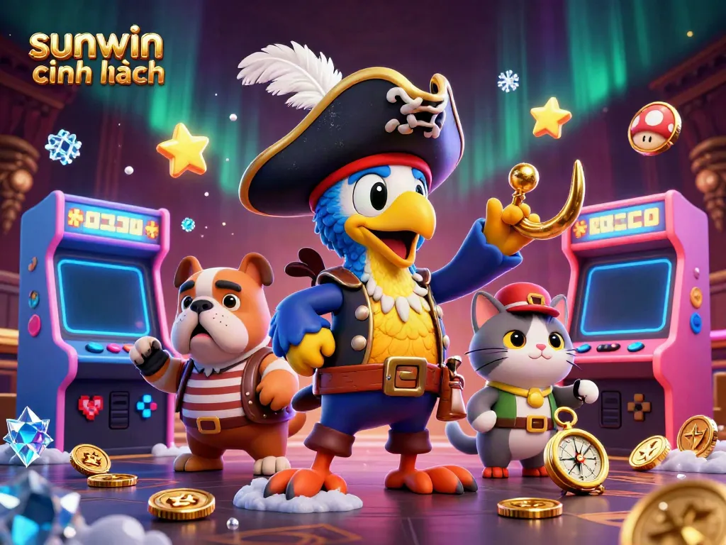 Experience the thrill of sunwin chính hãng with vibrant 3D characters and dynamic casino game elements.