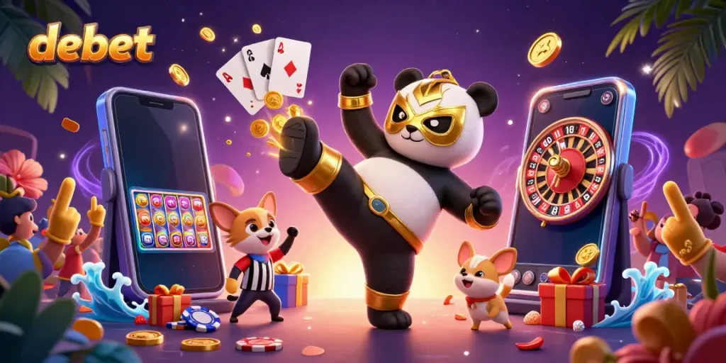 Engage with debet's exciting online casino experience through dynamic game elements and entertaining characters.