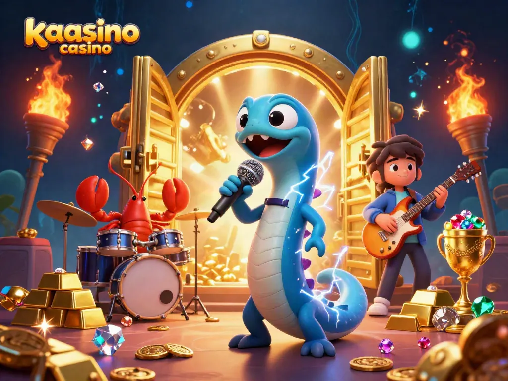 Kaasino casino showcases an electrifying underwater performance with vibrant characters, rich treasures, and captivating gaming atmosphere.