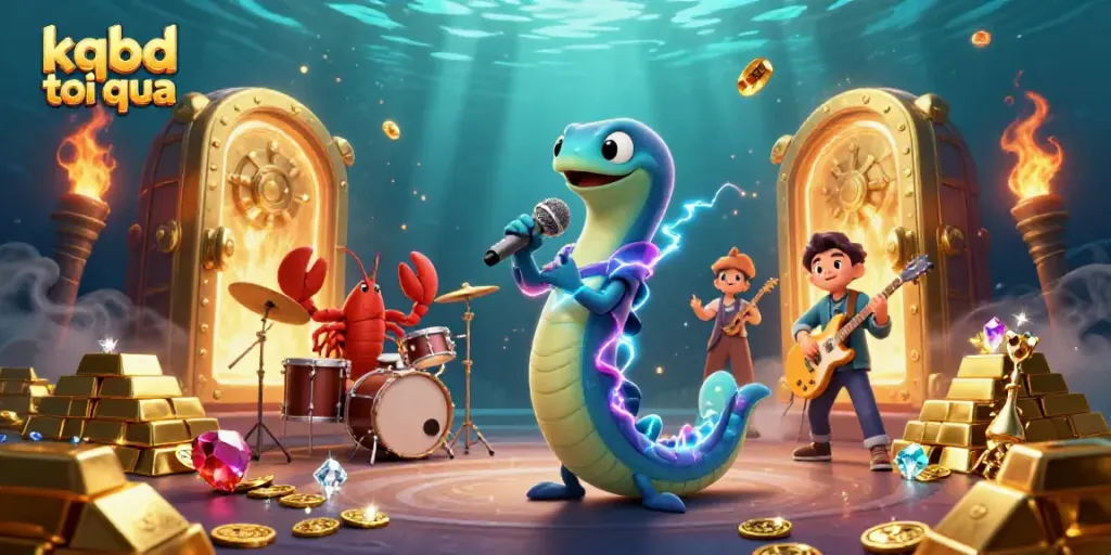 Experience the thrilling underwater casino scene with kqbd toi qua featuring vibrant characters and rich treasure elements.