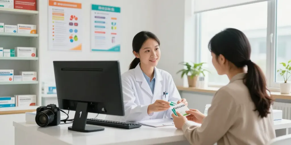 Amoxicilline kopen in een moderne apotheek met zorgprofessionals.