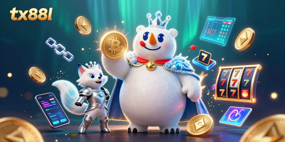 Engage in thrilling gaming with tx88l's immersive casino atmosphere featuring dynamic characters and crypto elements.