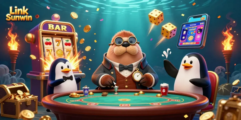 Experience thrilling wins with Link Sunwin at an underwater poker game with stunning graphics.