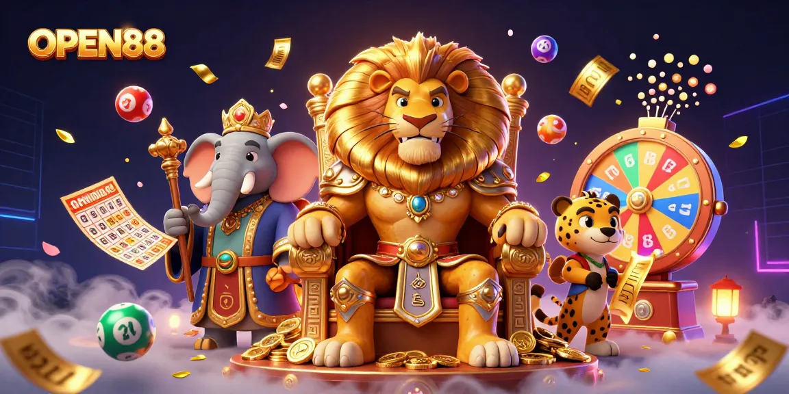 Engage in thrilling gameplay at OPEN88, where vibrant casino elements meet dynamic characters.