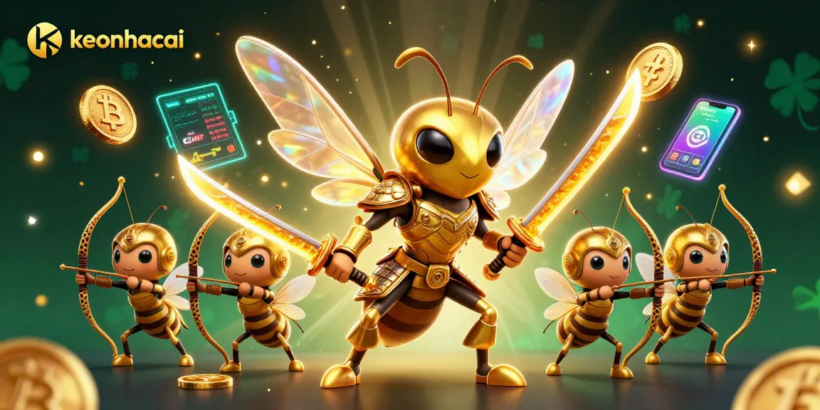 Engage in thrilling bets with keonhacai while enjoying a vibrant 3D casino scene with unique characters.