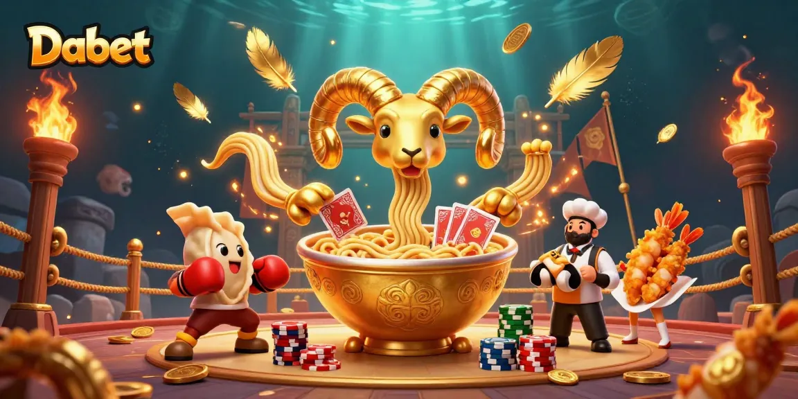 Dabet engages players with a lively casino scene, full of excitement and action in a vibrant illustration.