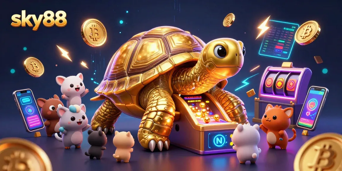 Engage with sky88: Experience thrilling casino action with vibrant slot symbols and dynamic gaming elements.