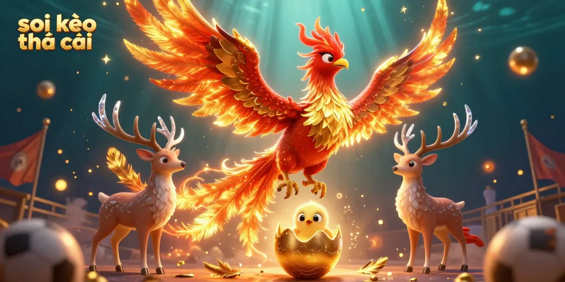 Engage with soi kèo nhà cái strategies in a vibrant sports betting scene featuring a fire phoenix.