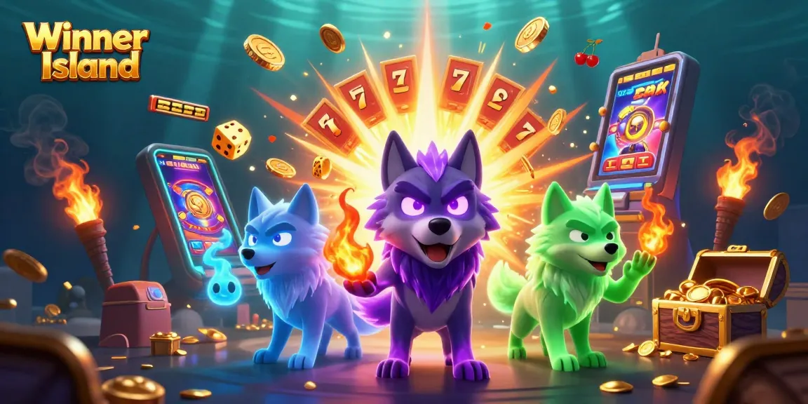 Play exciting games at Winner Island with captivating characters and vibrant casino elements.