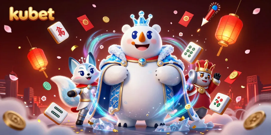 Engage with kubet through vibrant 3D casino illustration featuring dynamic game elements and characters.