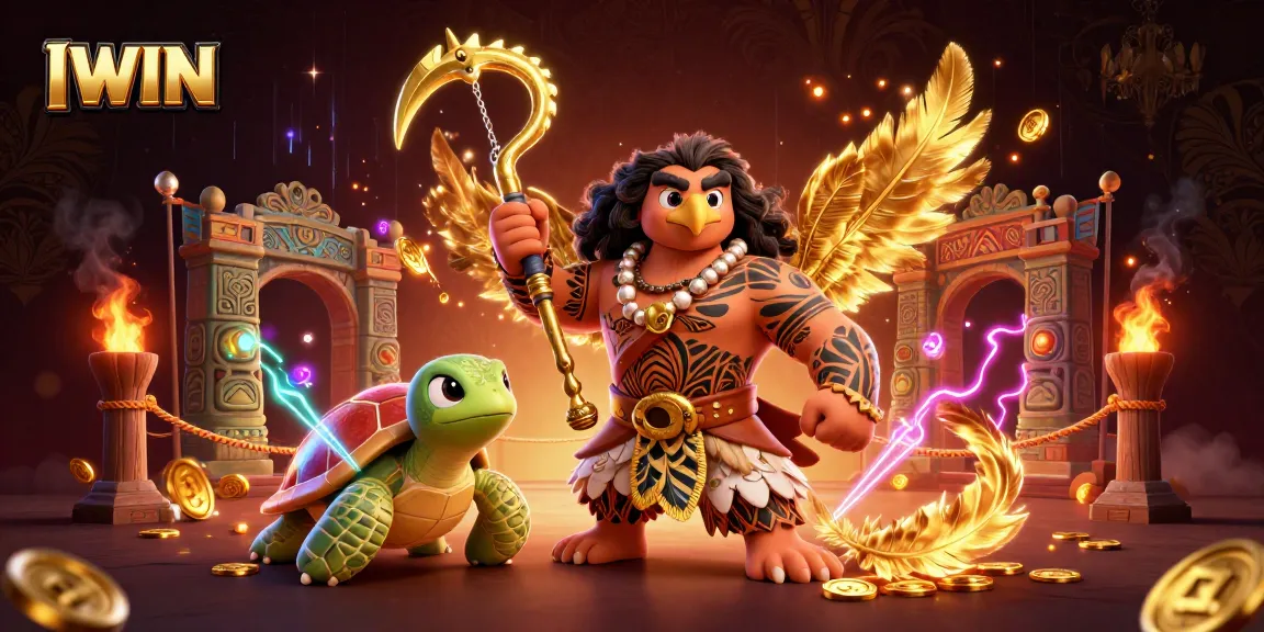 IWIN captures exciting casino moments with vibrant characters in a thrilling gambling scene.